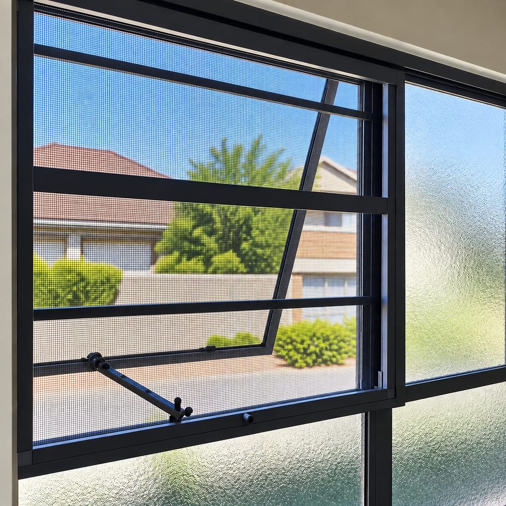 Window insect screen installed on a residential window