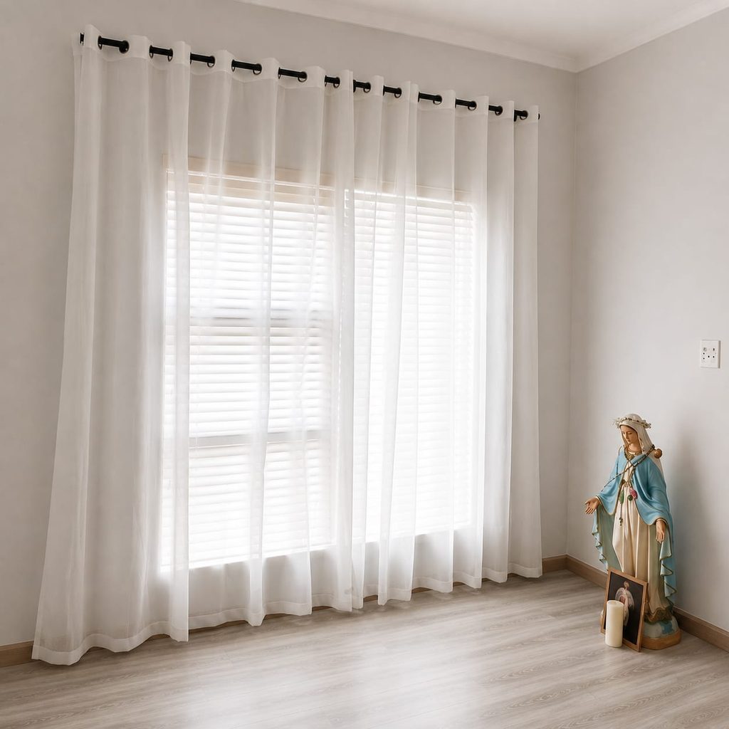 Made-to-measure eyelet curtains in Johannesburg home