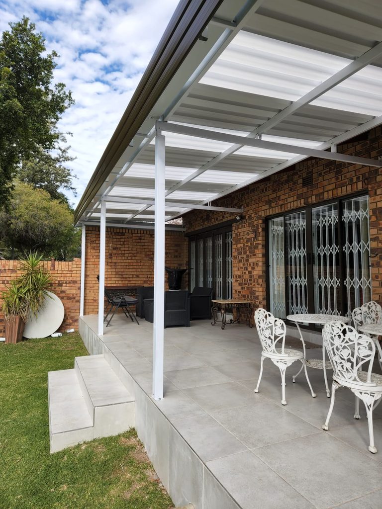 Fixed awning installed over Patio