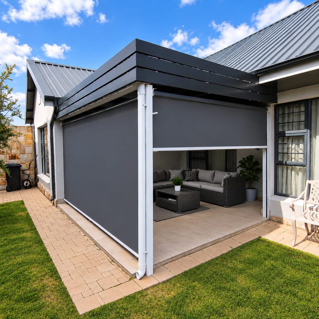 Screen outdoor roller blinds installed in Meyersdal Nature Estate