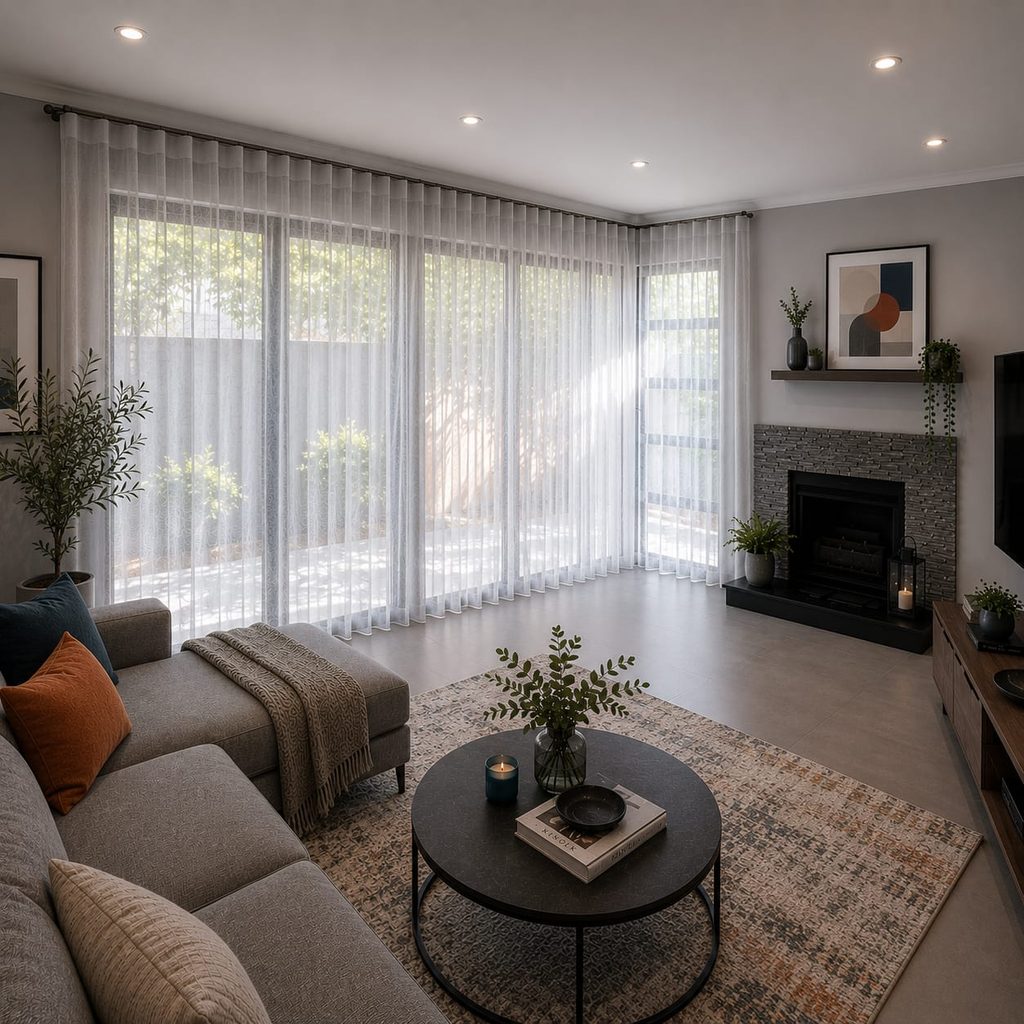 Made-to-measure sheer curtains in Johannesburg home